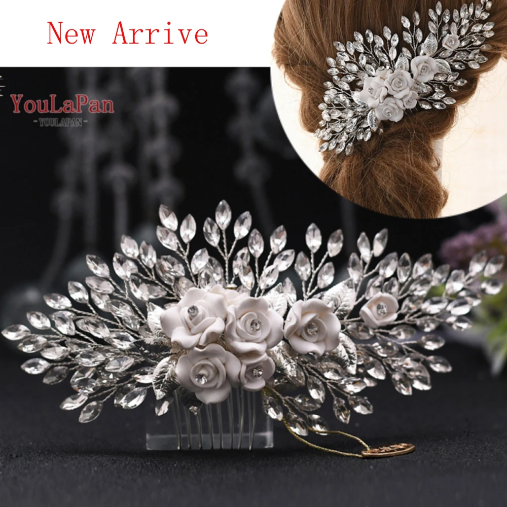 

YouLaPan Bridal Hair Accessories RHinestone Hair Combs Wedding Hair Clips Hair Jewelry Handmade Women Hair Ornament HP319