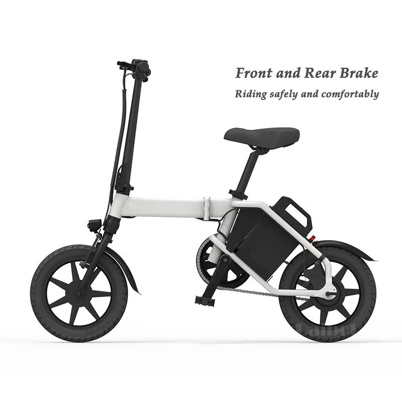 Flash Deal Daibot Portable Electric Bike 14 Inch Two Wheel Electric Scooter Three Cycling Mode 300W 48V Folding Electric Bicycle For Adult 11