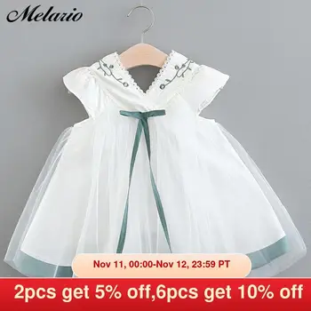 

Melario Baby Girls Dress Girls Kids Children Dresses Printed Dot Mesh Summer Princess Bow Straped Dresses Little Girls Clothing