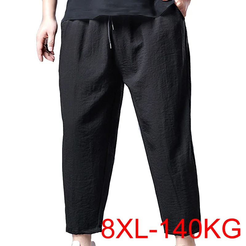 

Spring autumn plus size men pants 5XL 6XL 7XL 8XL waist 140cm Thin style casual men pants