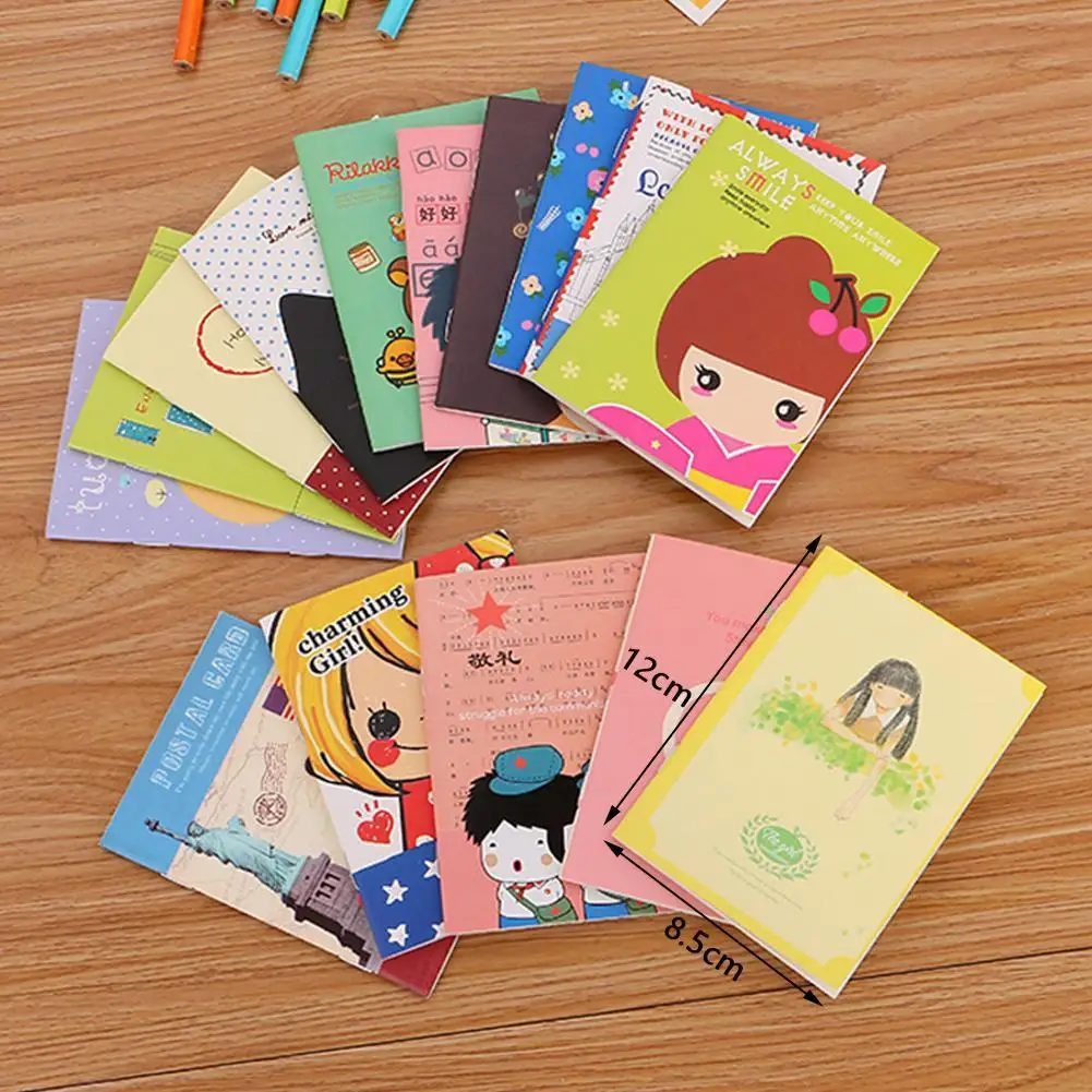 

5 Pcs Creative Cartoon Portable Mini Notebook Diary Cash Book Notepad Stationery School Supplies Gift For Kids Random Color