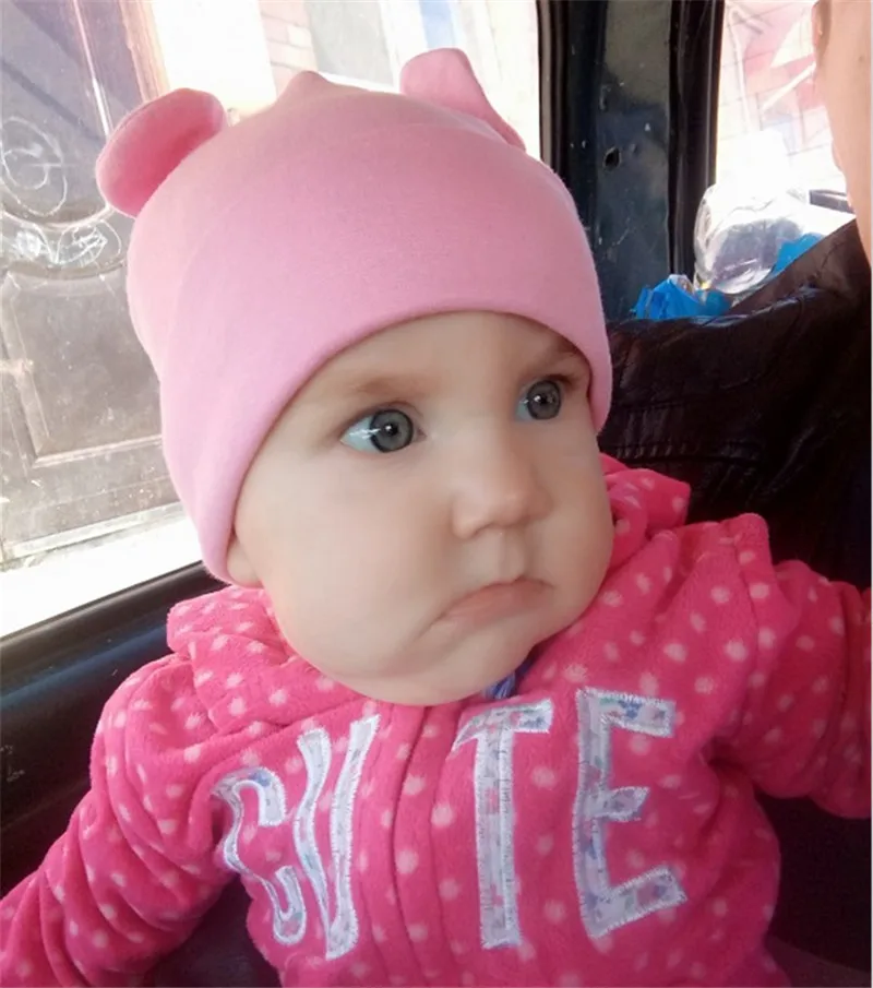 Ear cotton  girls cap scarf