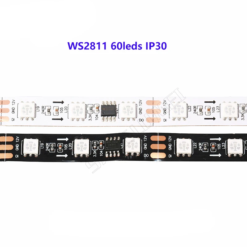Dc12в 5050 SMD rgb 2811 ленточный светильник адресуемый 30/48/60 светодиодов/м умная