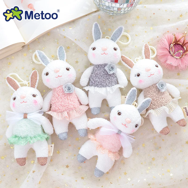 Metoo Mini Series Stuffed Bag Keychain Toy Plush Toy Unicorn Baby Doll Small Pendant Item Birthday Gift Wall Hanging Toy Bunny