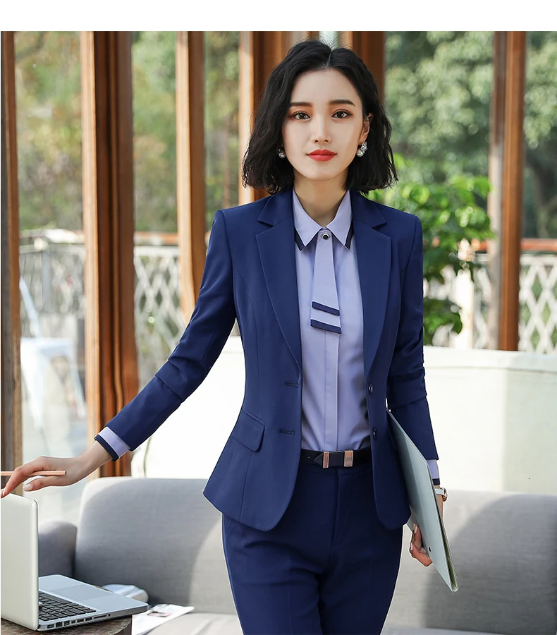 New Business Interview Women Suit Large Office Ladies Wear Long Sleeved Work Pants Slim Jacket And All Maternity