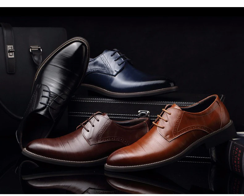 Модные мужские туфли в деловом стиле; Новинка года; классические кожаные мужские туфли; модные модельные туфли без застежки; мужские оксфорды
