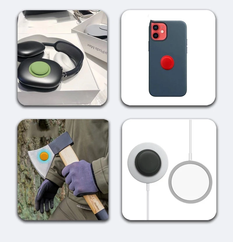 For Airtags Tracker Silicone Case Anti-lost Protective Sleeve Back Adhesive Mount Soft Cover Protector For Airtags Accessories emergency lights car Alarms & Sensors
