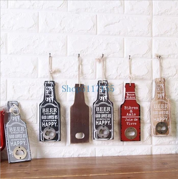 

Vintage American Country Wall Mounted Bottle Opener Bar Cafe Supply Openers Gadget Wall Decors Multi Functions Key Organizer