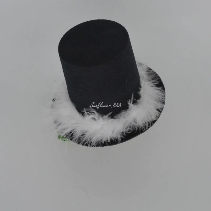 Women Feather Mini Top Hat Hair Clip Punk Gothic Headbands Hairband Festive Party Birthday Cosplay Costume Wedding Festival