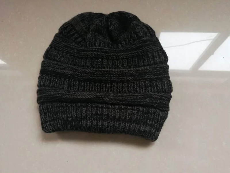 Шапка femme hiver Мужская и женская вязаная шапка Skully из мериносовой шерсти Женская модная теплая плотная шапка - Цвет: Черный