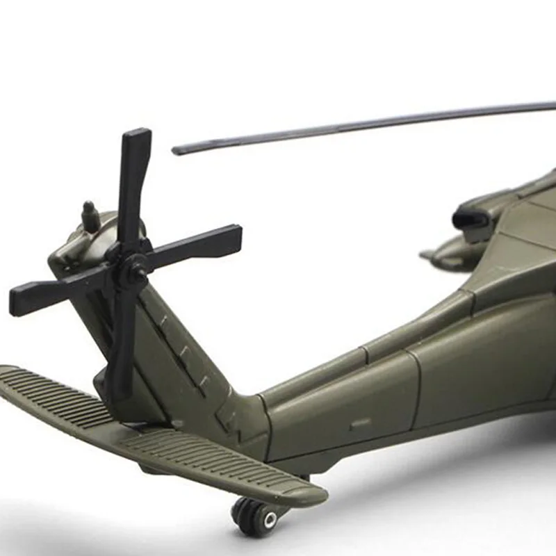 Alloy Diecast Black Hawk Armed Helicopter Fighter Model with Sound& Light Children Collection Graded Kids Toys