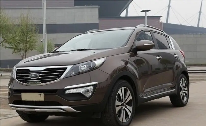 Au tomotive крышка ABS Хромированная передняя крышка бампер Накладка защита 2011- автомобиль kia sportage-shaped спойлер
