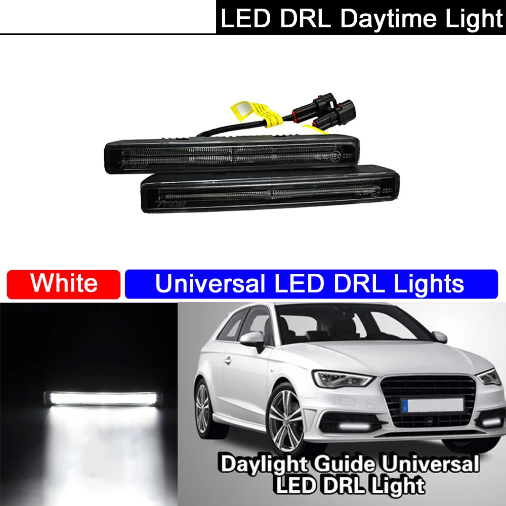 

2 шт. 12 В водонепроницаемый универсальный передний бампер линейного типа белый светодиод DRL дневные ходовые огни