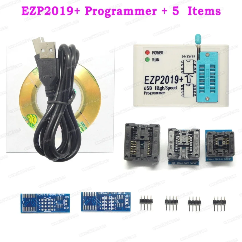 Электроника EZP2019+ высокоскоростной USB SPI программатор поддержка 24 25 93 EEPROM 25 флэш-чип биос EZP 2010+ 6 предметов - Цвет: EZP2019 5 Items