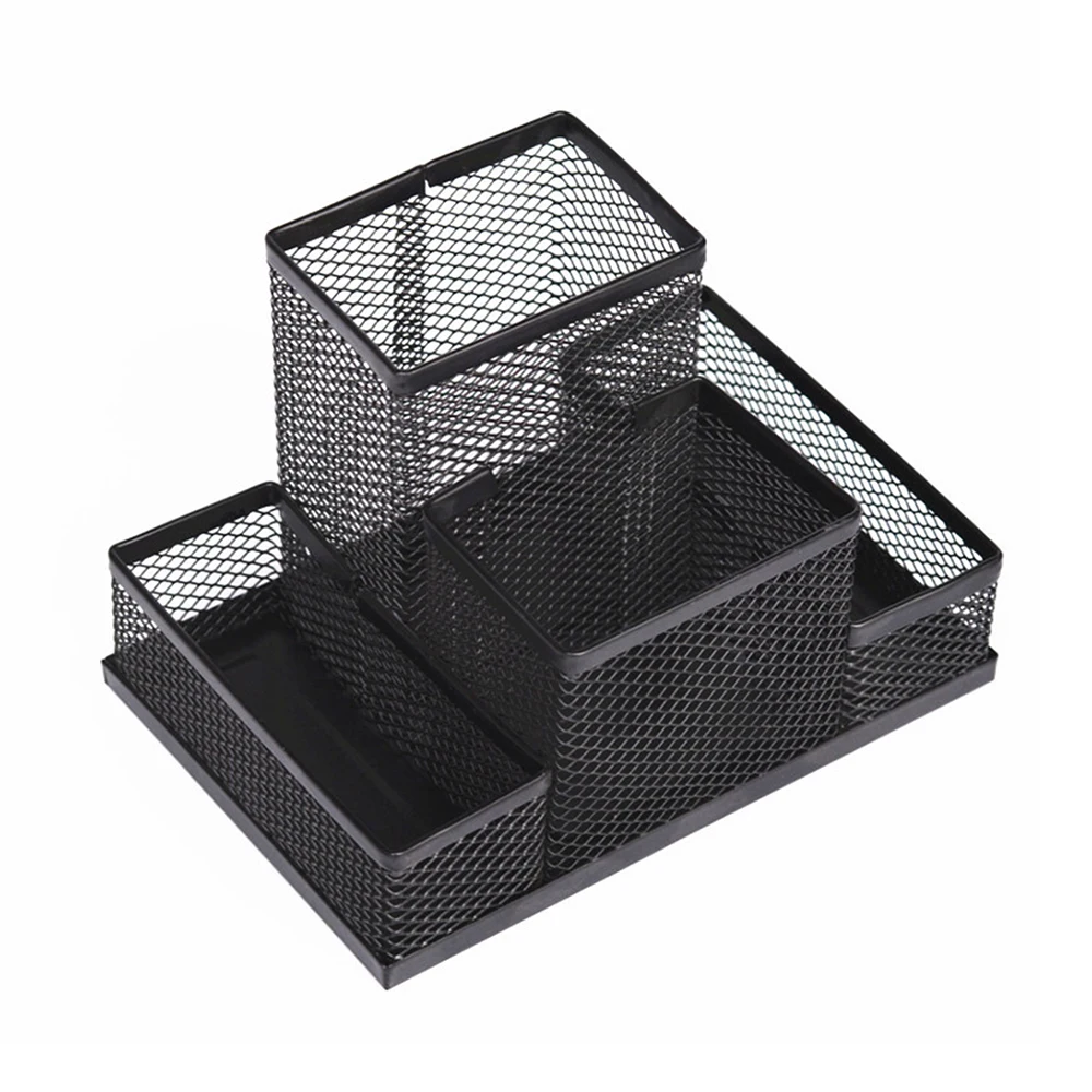

2019 New Black Mesh Style Pen Pencil Ruler Holder Desk Organizer