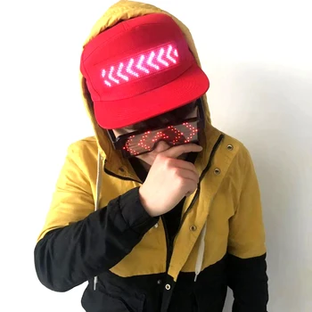 

Hip Hop Hats APP Controlled Bluetooth LED Hat Programmable Credit Roll Message Display Board Baseball Cap