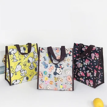

MABULA Lunch Bag Cartoon Eco Tote Insulated Thermal Cooler Handbag Multi-functional Reusable Waterproof Large Shopping Bags