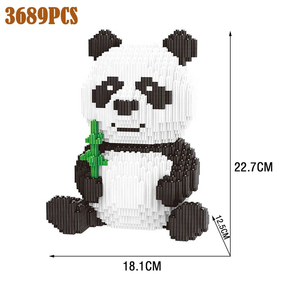

Cartoon Panda Animal Bamboo 3D Model DIY Diamond Micro Mini Building Blocks Bricks Assembly Children Toy No Box