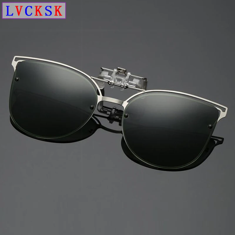 

Women Cat Eye Clip On Polarized Sunglasses Men Ultralight Night Vision Sun Clips Glasses Photochromic Spectacles UV400 N5
