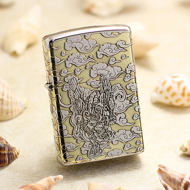 Подлинная Зажигалка Zippo медная ветрозащитная 3d зажигалка с гравировкой