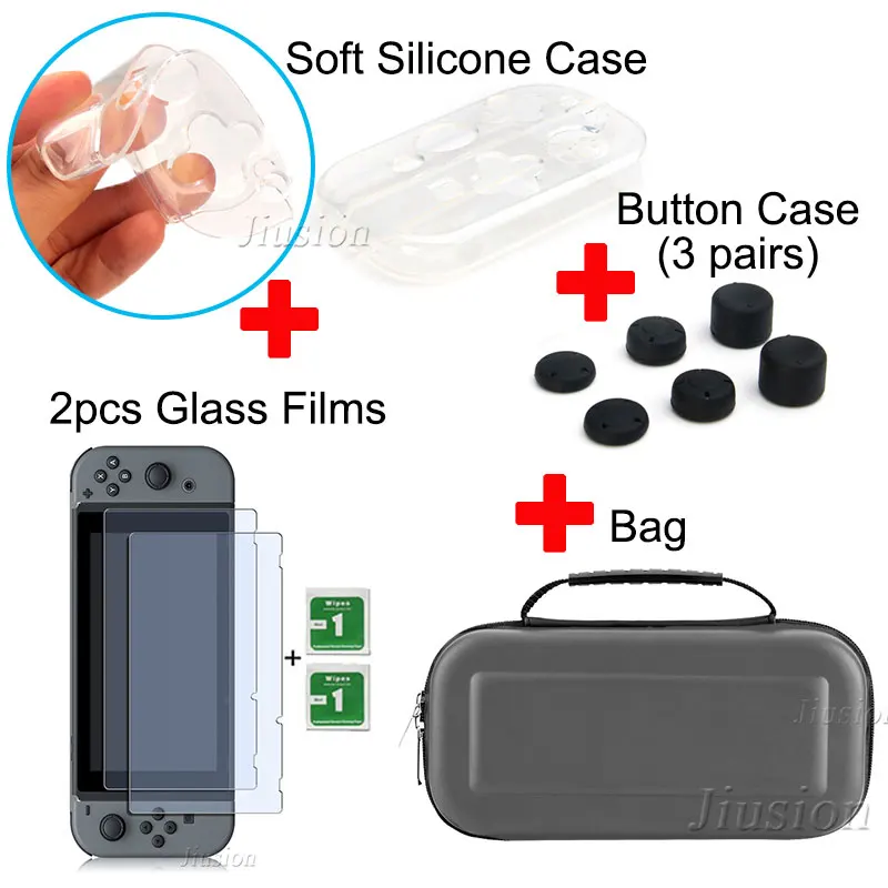 6 in 1 Kit-Gray Портативный жесткий чехол в виде ракушки для нитендо переключатель с водонепроницаемостью EVA сумка для хранения для Nitendo переключатель NS аксессуары для консоли - Цвет: 6 in 1 Kit-Gray