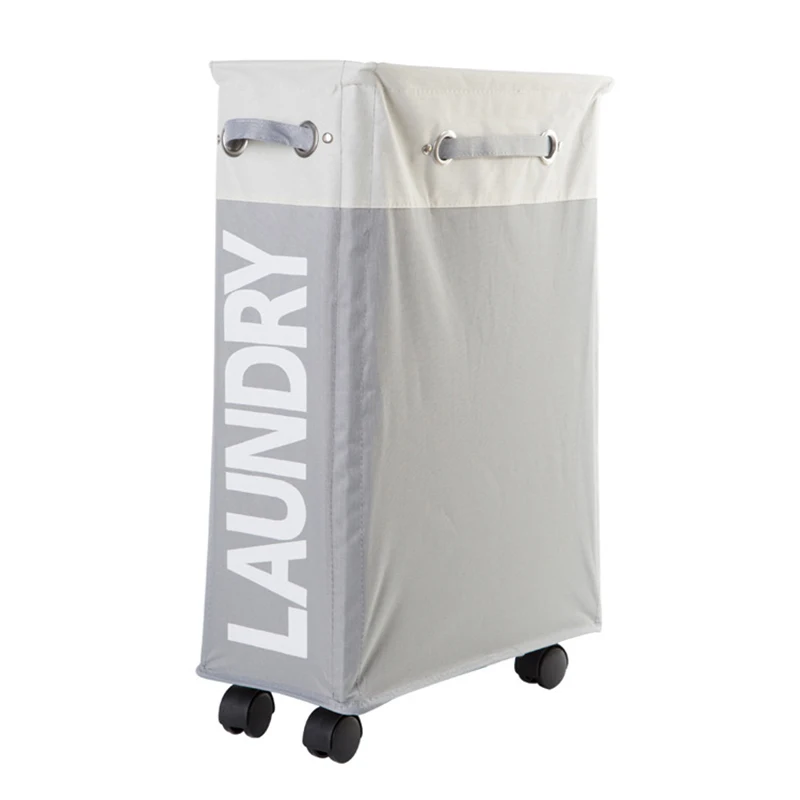 

Wheeled Collapsible Laundry Basket Clothes Hamper Sorter Trash Can Storage Box Foldable Dirty Clothes Children'S Toy Storage Bas