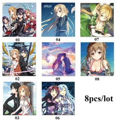 8 Pieces/lot High Quality Microfiber 150*150mm Anime Lens Cloth Sword Art Online Glasses Cloth For Phone Screen