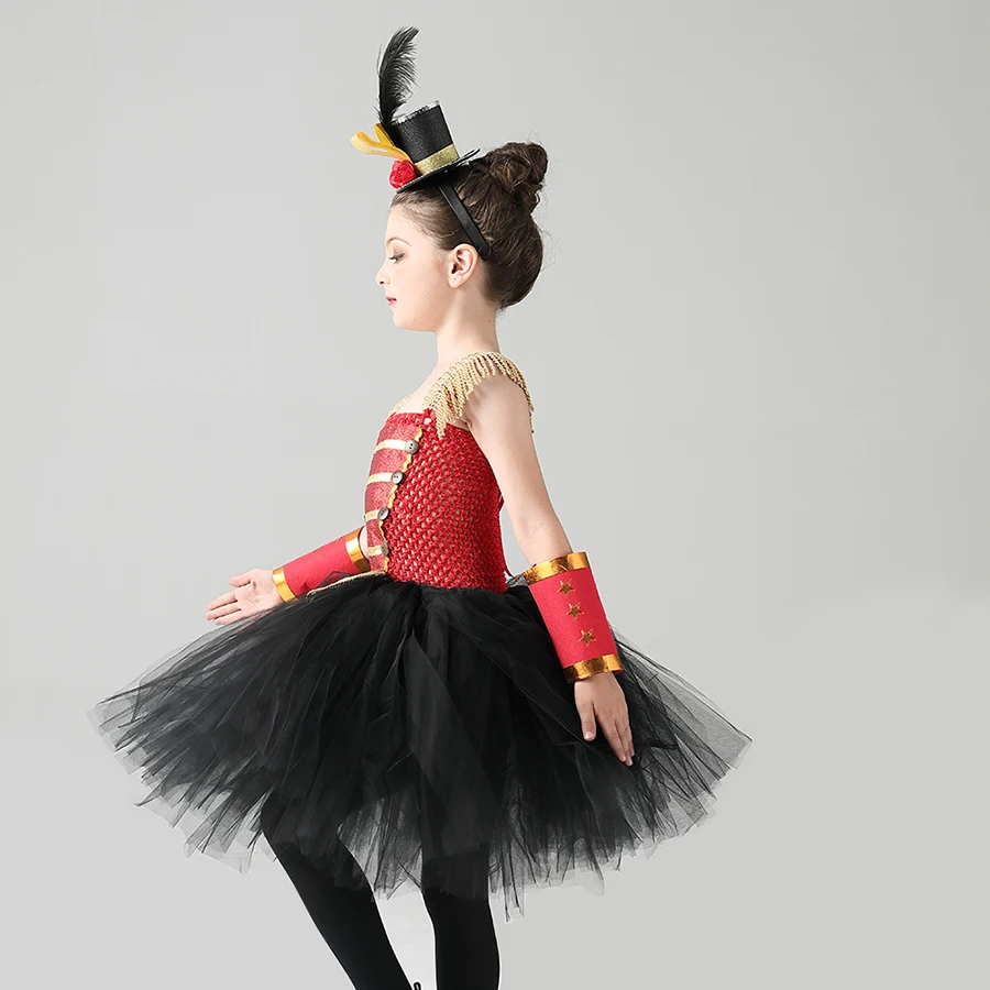 Nutcracker inspired Tutu Dress in Red Black & Gold Girls Nutcracker Halloween Birthday Party Fancy Costume Ringmaster Dresses (4)