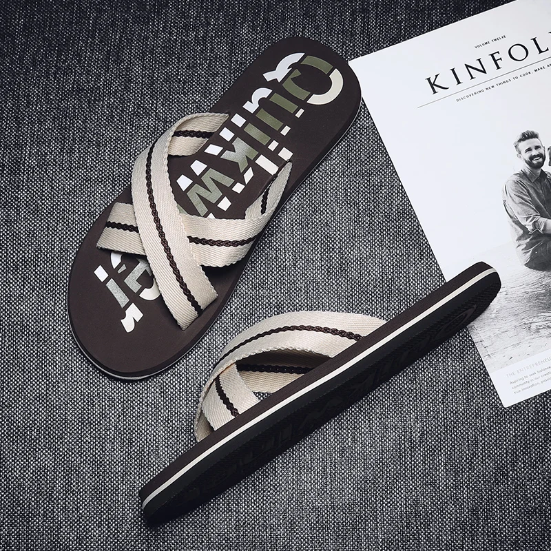 Summer Non-Slip Flip Flops Cloth Tape Men Slippers Brand Shoes Indoor Outdoor High Quality Beach Sandals Fashion Casual Shoes