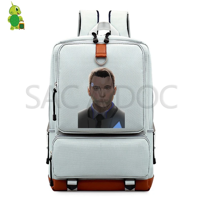 Detroit Become Human RK800 Backpack College Student School Bags for Teenage Girls Boys Laptop Backpack Cosplay Travel Rucksack - Цвет: 14