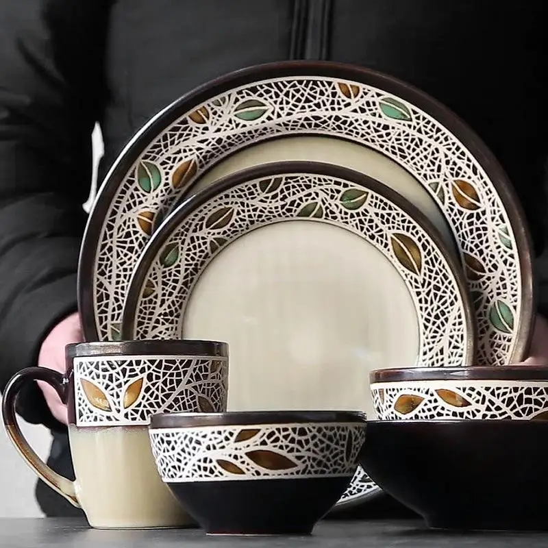 

Tableware Ceramics Creative Cutlery Set Porcelain Dinner Plate Dish Dessert Cake Plate Dinnerware Accessories Decorative Dishes