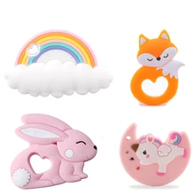 

Cartoon Animals Teether BPA Free Silicone Teethers Food Grade Silicone Teethers DIY Teething for Kids Christmas Decor Gift