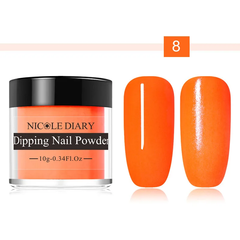 NICOLE DAIRY Dipping Nail Powder Natural Dry Without Lamp Cure Dip Nails Powder Gel Nail Glitter Powder for Nail Art Decoration - Цвет: Color 8