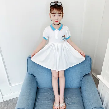 

Big Girls Dresses Children Clothes 2020 Summer New Cotton White Pleated Dress Casual Teenage Girls Clothing 8 9 10 11 12 13 14Y