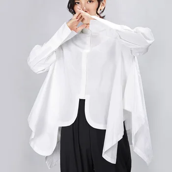 

Autumn Women's 2020 New Shirt Women's Design Sense Non-Mainstream Irregular Loose Long-Sleeved Shirt Women's Europe and America