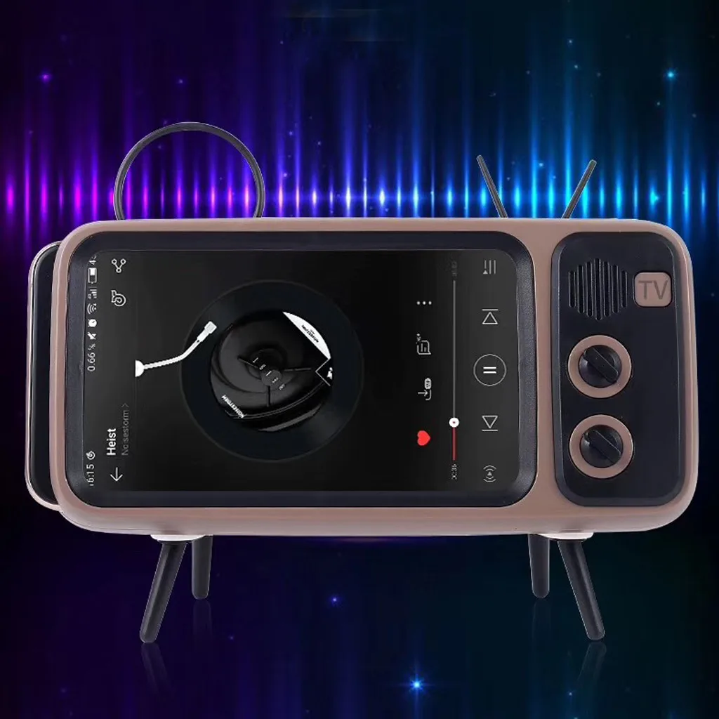 Мобильный ТВ Bluetooth динамик портативный мини-динамик беспроводной стерео музыка объемный бас HiFi Звук ретро-динамики для сотовых телефонов
