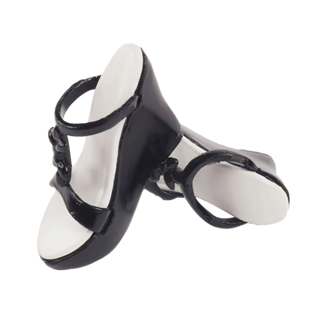 1:6 Soldier Platform Sandals Black For 12