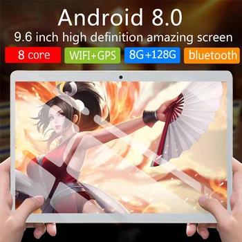

LEORY New 9.6 Inch Android 8.0 Tablet Octa Core 8G RAM 128G ROM Tablets 1280*800 IPS LCD Dual SIM Card Tablet Pc