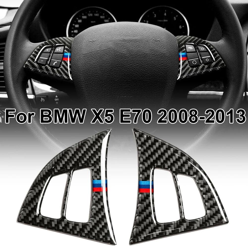 

Car Auto Steering Wheel Button Trim Stickers For BMW X5 E70 2008-2013 Black Set Part Replacement Car Stickers