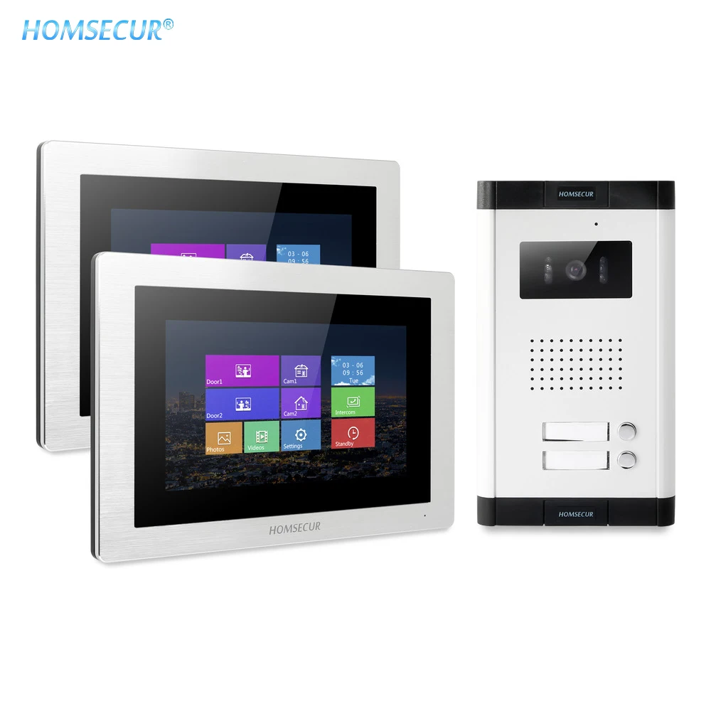 HOMSECUR 7 дюймов видео домофон система телефонных звонков + камера из алюминиевого