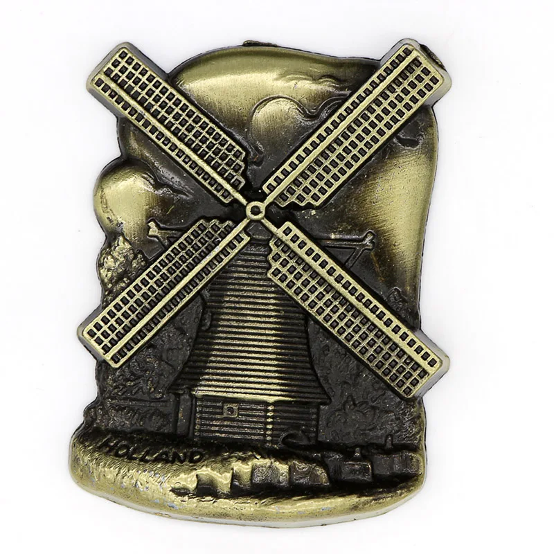 Windmill Netherlands Holland Tourist Travel Souvenir 3D Metal Fridge Magnet Gift 