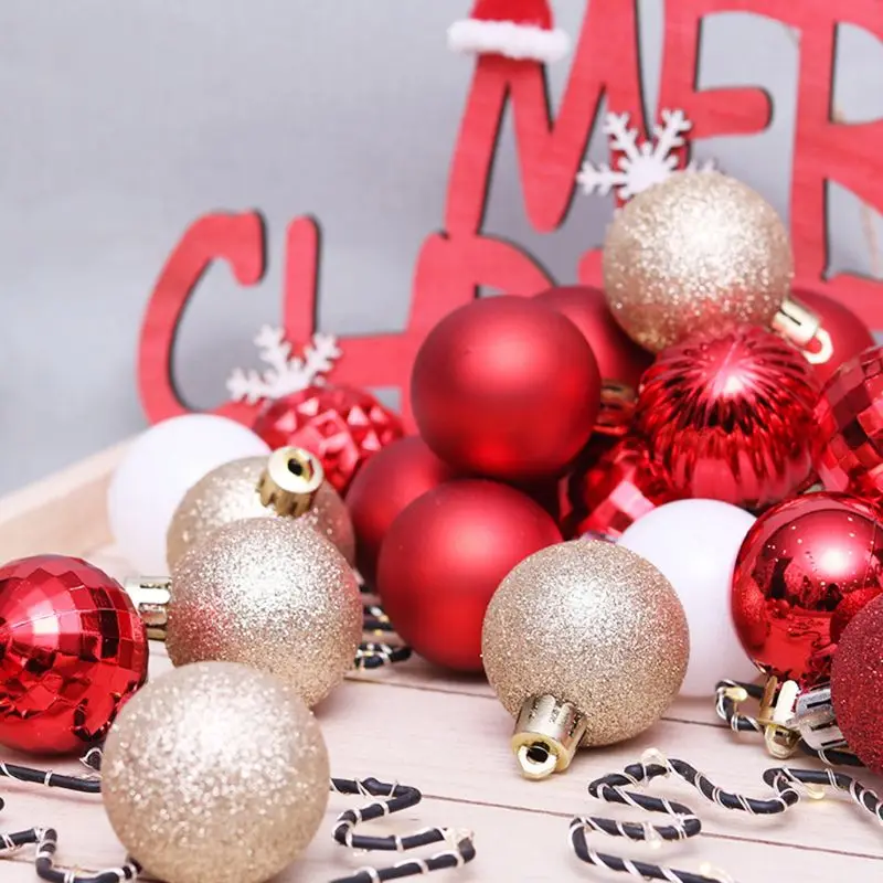 

24pcs 40mm Christmas Balls Party Baubles Xmas Tree Decoration Hanging Ornament Xmas Home Party Decor New Year Gift X4YD