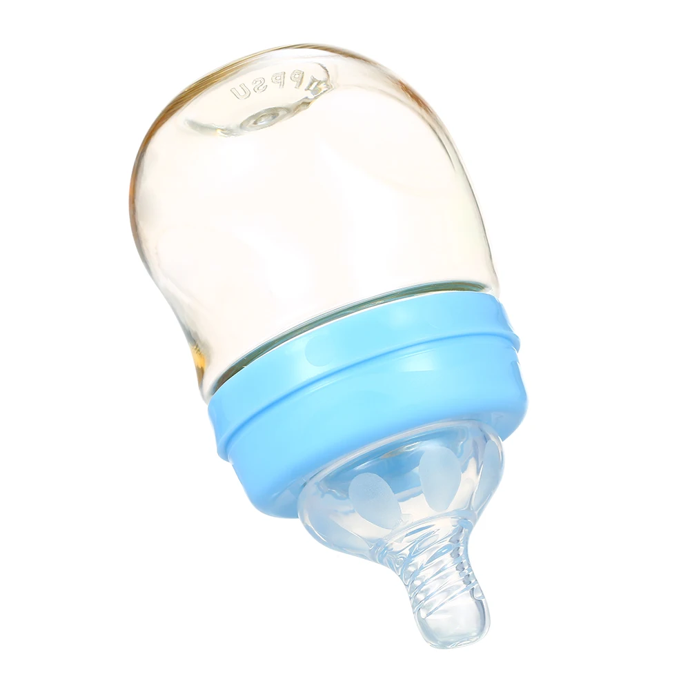 28 градусов силиконовая бутылочка для кормления ребенка 100 мл PPSU с нежным соска для груди Детские Бутылочки для молока анти Colic mamadeira