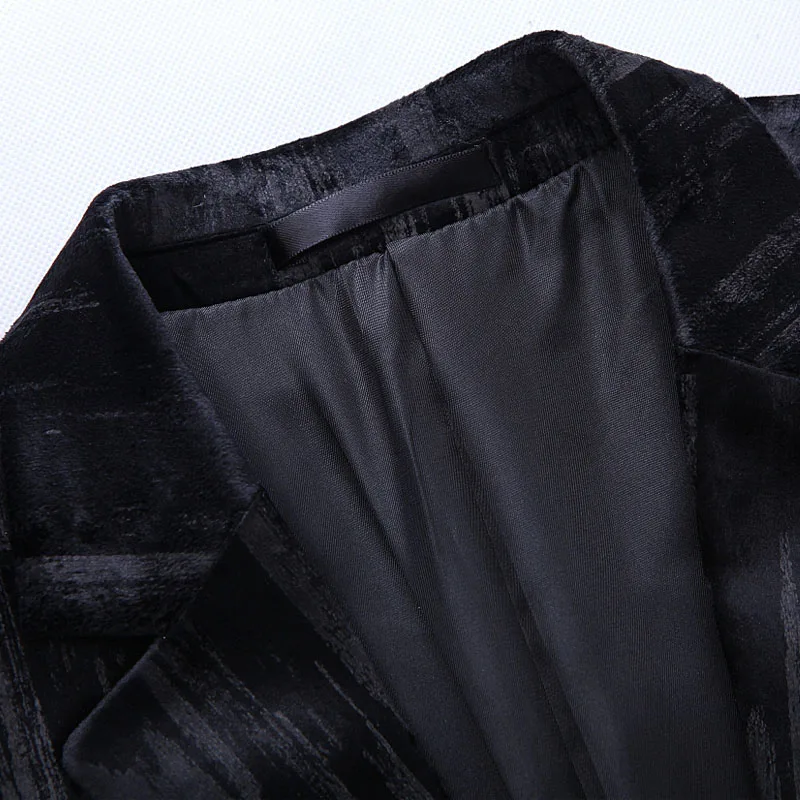 PAULKONTE Autumn Winter Black White Printing Mostly Male Blazer Suit Top High Quality Fashion Nightclub Slim Fit Man's Jacket PAULKONTE Autumn Winter Black White Printing Mostly Male Blazer Suit Top High Quality Fashion Nightclub Slim Fit Man's Jacket