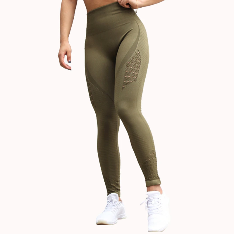 Army Green Nepoagym Khika Energy бесшовные леггинсы с высокой талией компрессионные штаны для тренировки штаны для контроля живота штаны для спортзала штаны для фитнеса - Цвет: Army Green