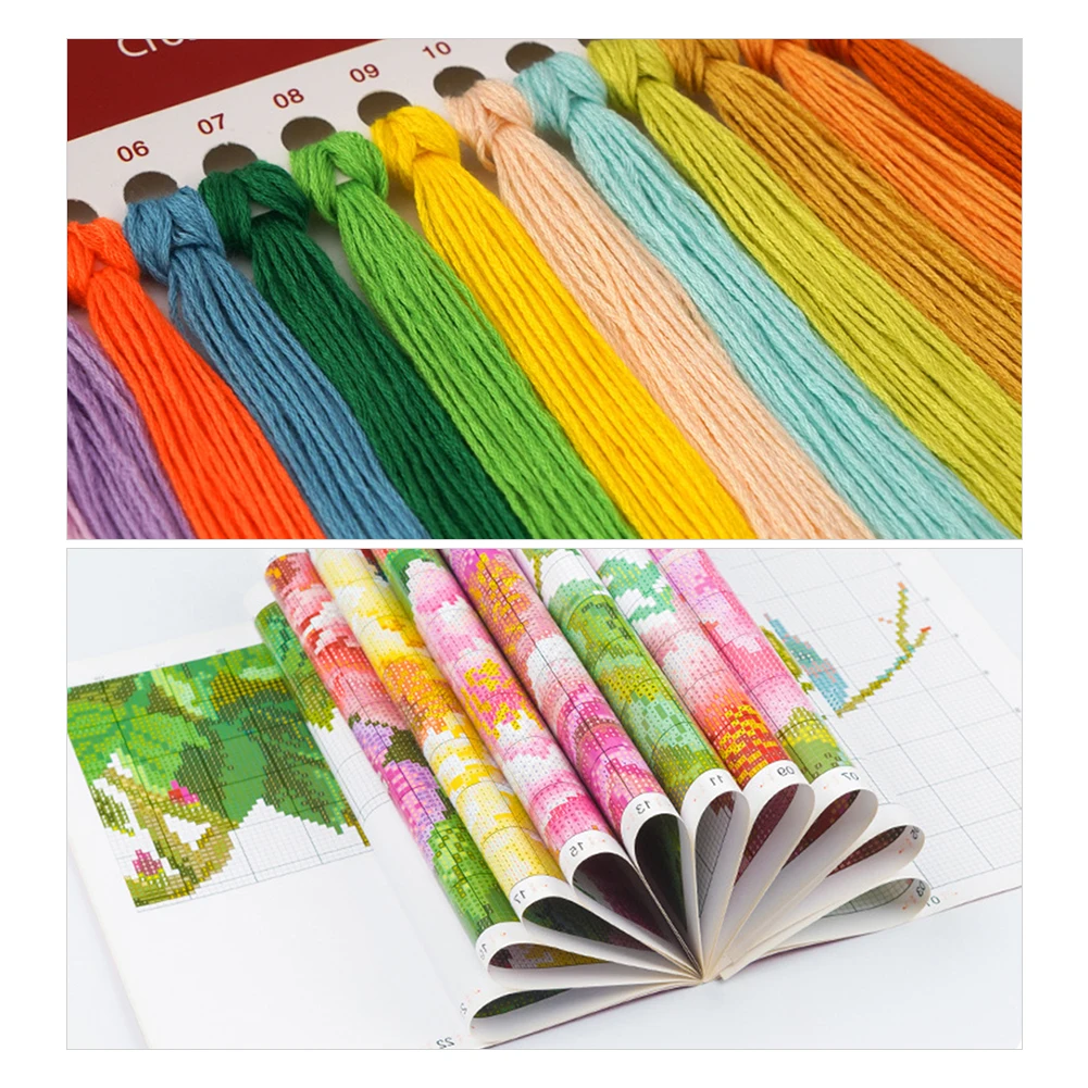 Cross Stitch Kits Stamped DIY 11CT Fairy Printed Eco-cotton Thread Embroidery Needlework Sets Home Wall Hanging Decor Cross Stitch Kit Embroidery Hoop Cross Stitch Tools