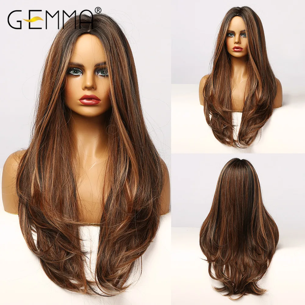 Best Offers Synthetic Wigs Wavy Hair Middle-Part Brown Cosplay Black GEMMA Natural Long Golden Women neQKMp1RRJ7