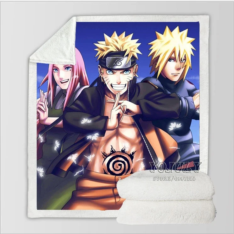 YOJULY Uzumaki Naruto Harajuku Kids Adult 3D printed blanket Cartoon Couch Quilt Cover Travel Bedding factory outlet store K09