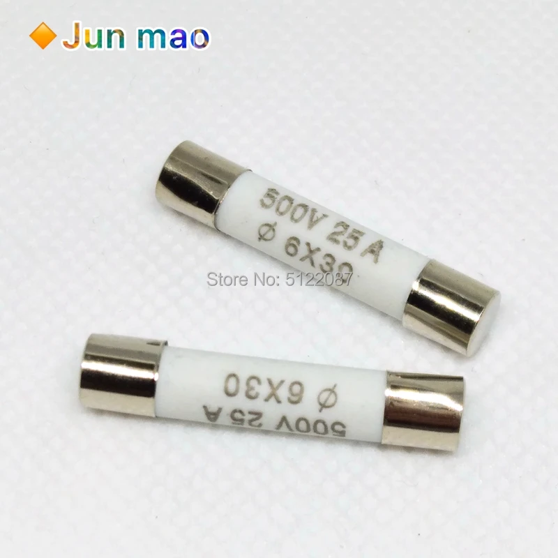 

10Pcs 6*30 Fast blow Ceramic Fuse 6x30mm Fuse 500V 0.5A 1A 2A 3A 4A 5A 6A 8A 10A 13A 15A 16A 20A 25A 30A RO58