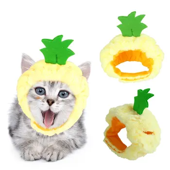 

Pet Hat Puppy Cat Dress Up Pineapple Headdress Cat Dress Up Hat Dew Ears Cat Headgear Fruit Hat for Cat Puppy